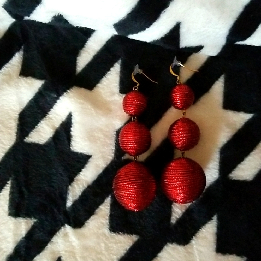 Red Dangly Earrings